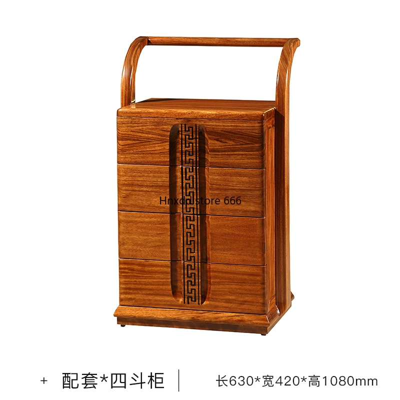 

New Chinese Style Ugyen Wood Solid Wood Storage Chest of Drawers Bedroom Modern Simple Storage Drawer Cabinet