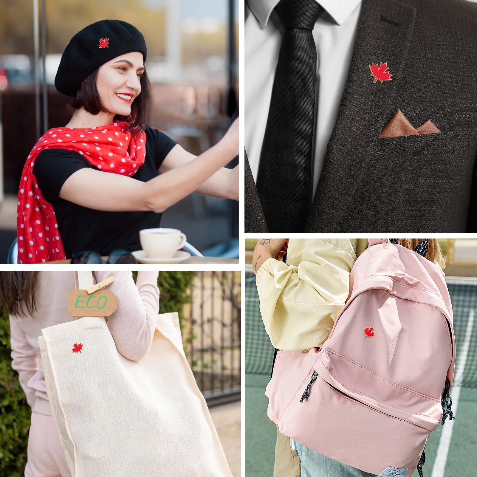 

20 Maple Brooch Pins Durable Material Superior Quality Canada Design Lapel Badge Maple Leaf Badge Jewelry Gifts