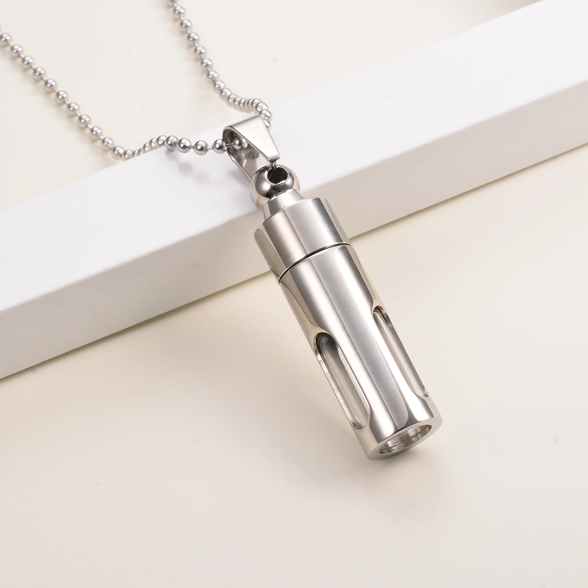 Women Men Necklaces Stainless Steel Glass Collect Sand Flower Open Bottle Memorial Pendant Necklace Cremation Urn Jewelry