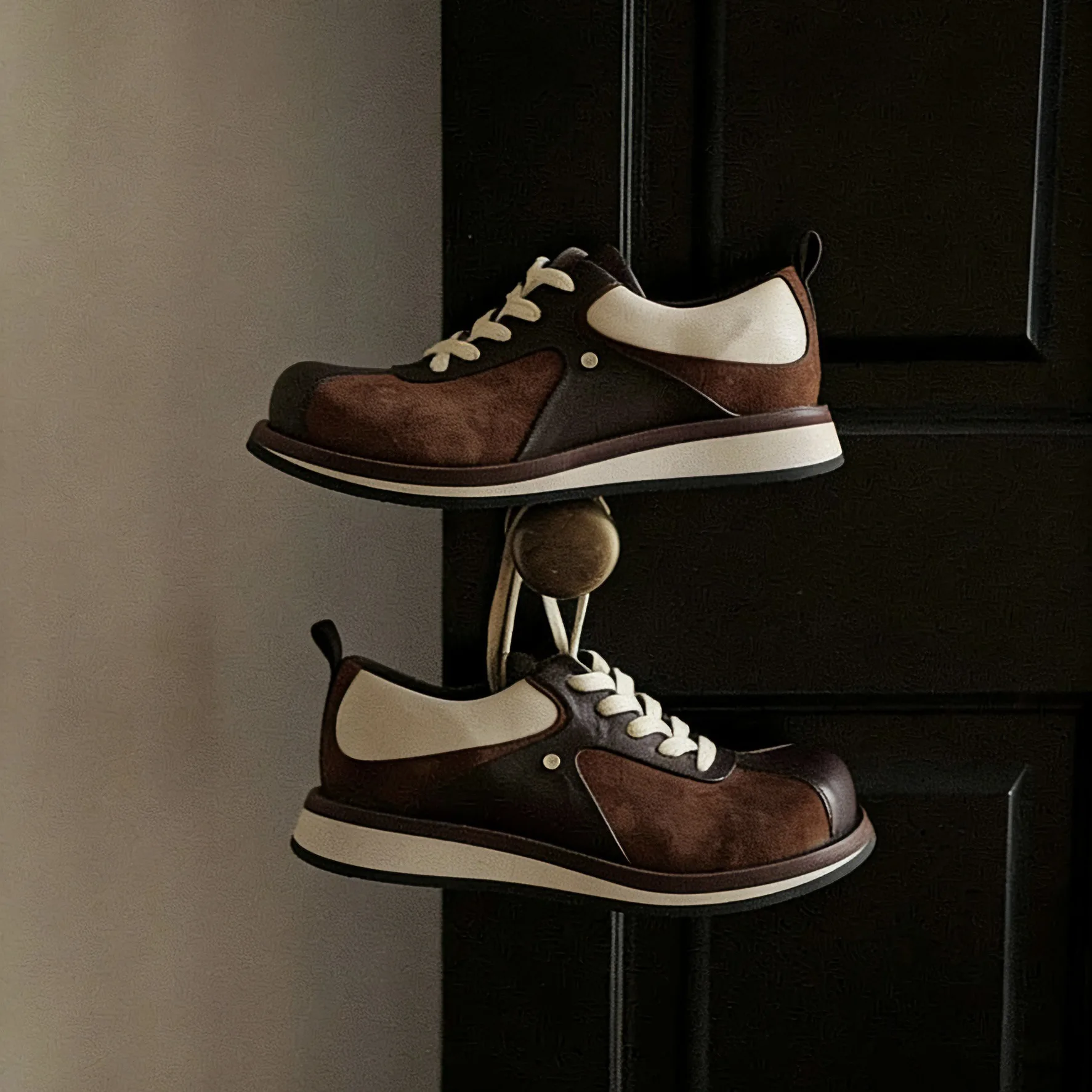 Spring vintage high-end couple's sneakers in retro style, available in men's and women's styles, in Melard brown suede casual sports shoes