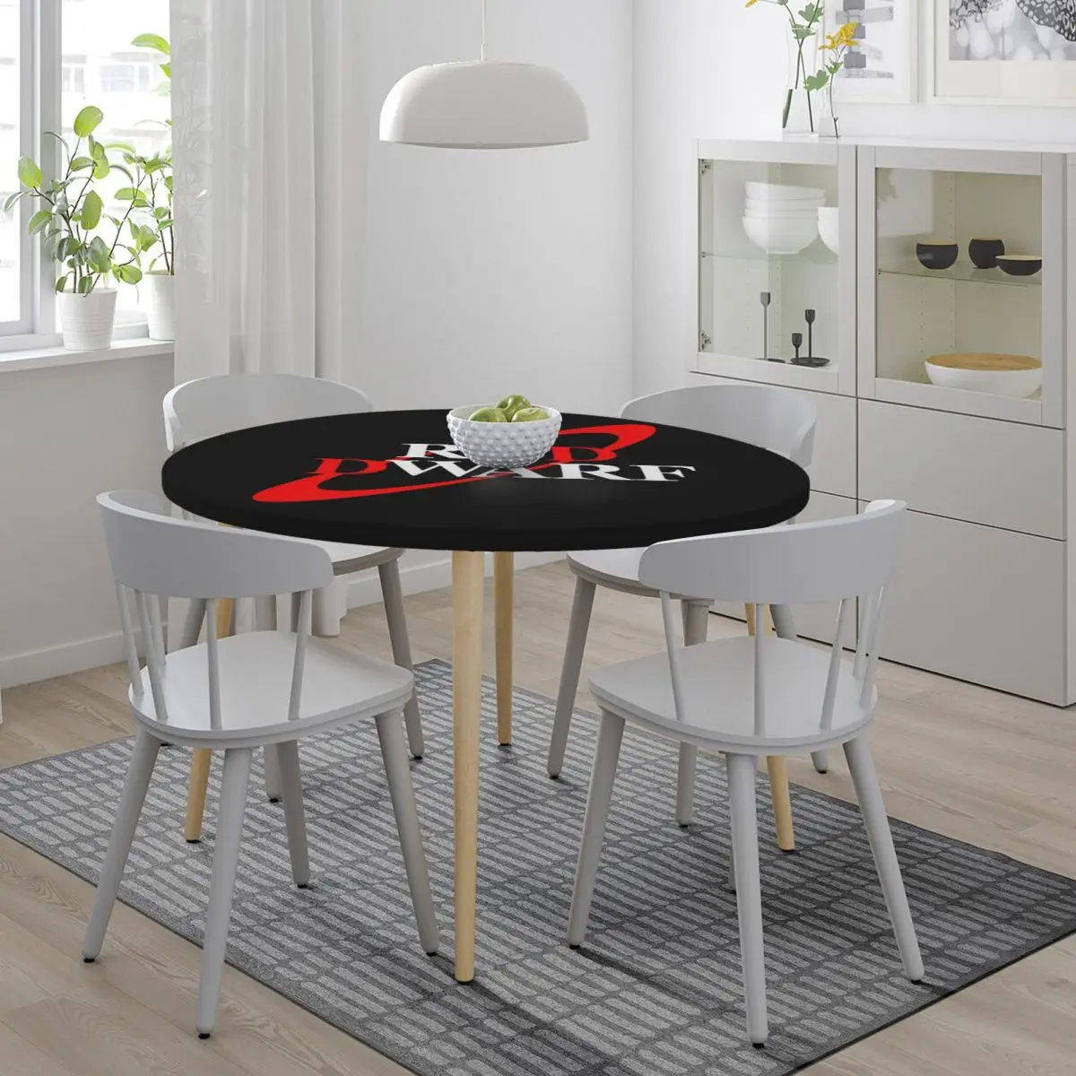 Red Dwarf Log Waterproof Round Tablecloth Oilproof Table Cloth for Kitchen Events Dining Table Cover
