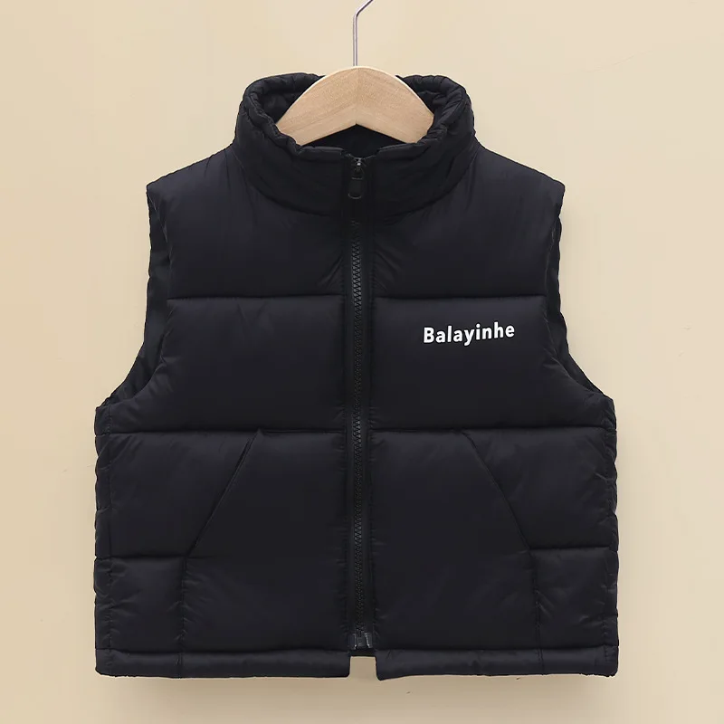 New children's boys' and girls' stand-up collar cotton vest baby's outer warm vest and thickened children's clothing
