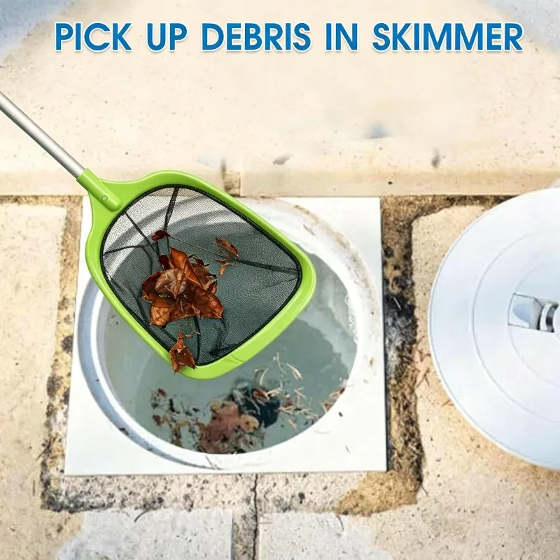 【Price Drop !!】Pool Skimmer, Hot Tub Skimmer Spa Net With Pole, Ultra Fine Mesh Skimmer Rake For Fast Cleaning, Leaves, Debris
