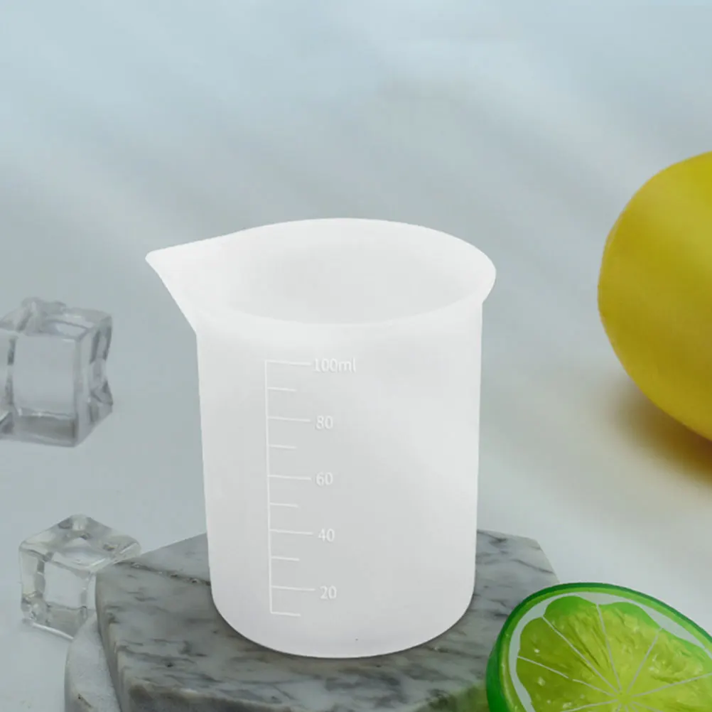 

5pcs Silicone Measuring Cups Baking Milk Cup With Scale Leakproof Clear Measurement Comfort Grip For Juice Nut Soy
