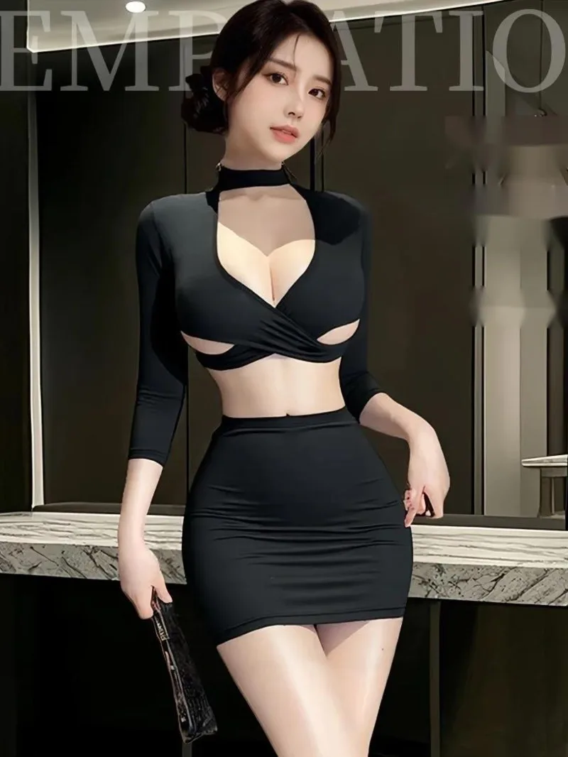 

Сексуальная женская униформа секретаря, искушение, облегающая бедра, короткая юбка-секретарь из двух предметов, униформа Pure Desire, комплект Passion W30W