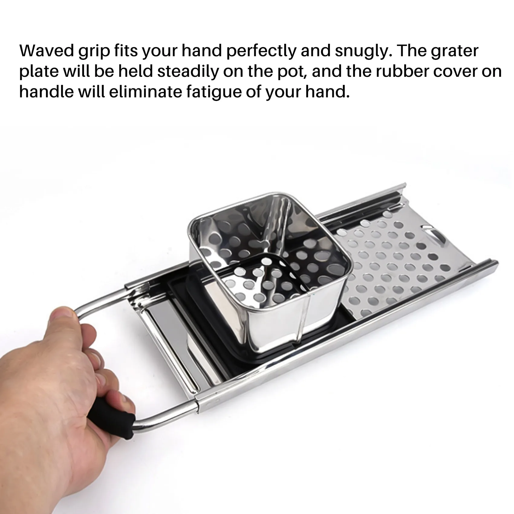 

ABLK Stainless Steel Spaetzle Maker with Comfort Rubber Grip Handle for Dumpling Noodle