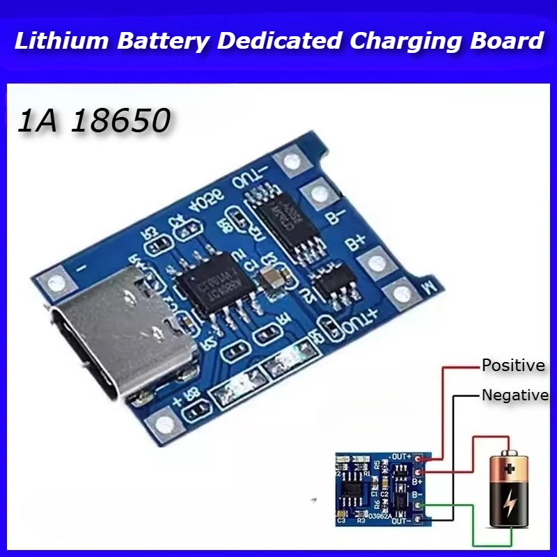 1p/3pc/5pcs/10pcs 1A 18650 Lithium Battery Protection Board Type-c/Micro Charging Module TP4056 With Protection Module Connector