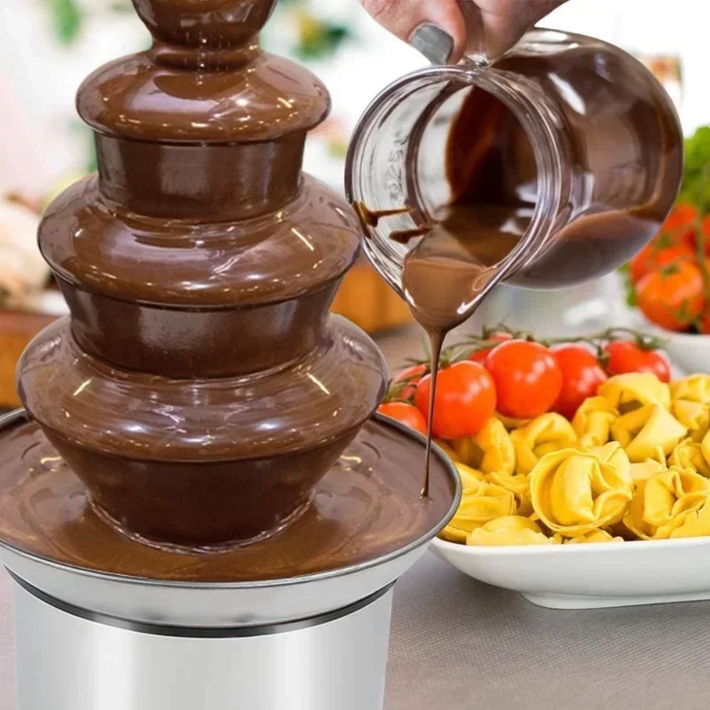 

Buffet Chocolate Fountain Machine Tower Waterfall Melt Machine 4 Tier Chocolate Fountain