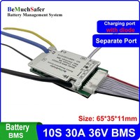 10S30A Battery BMS 36V 10S 30A 25A PCM With ON/OFF Switch Separate Port Hailong Polly Dorado BMS for DIY E-Bike E-Scooter