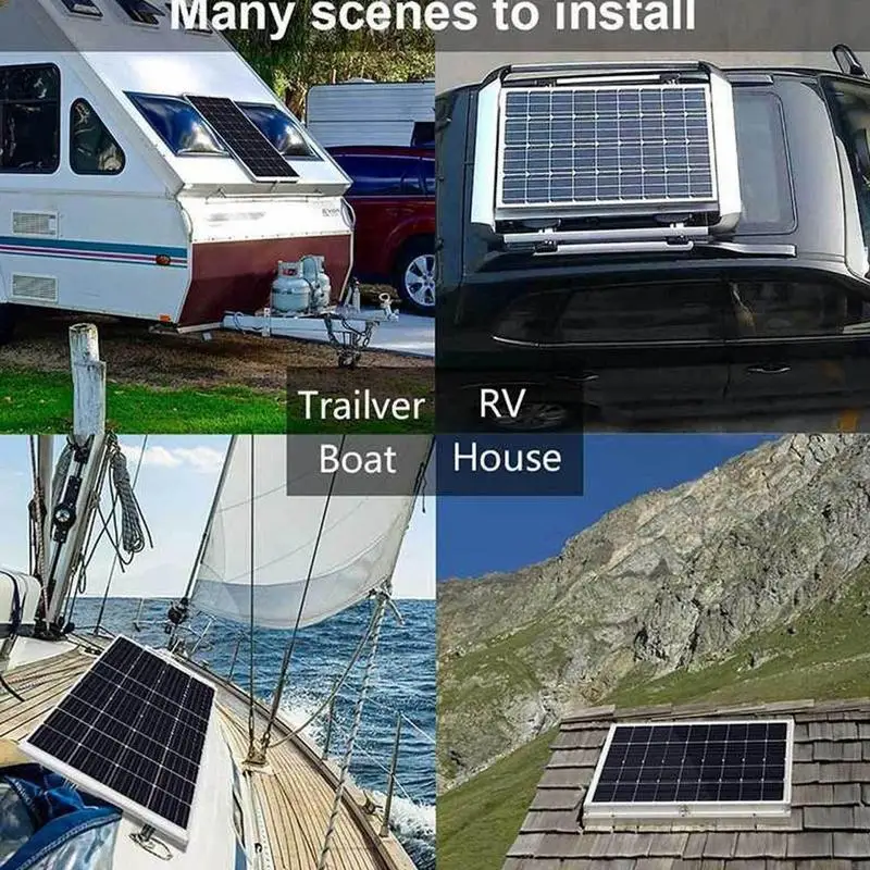 Solar Car Battery Charger 100W Trickle Battery Maintainer Dual Output Solar Panel Power Maintainer For 12V-24V Car Marine