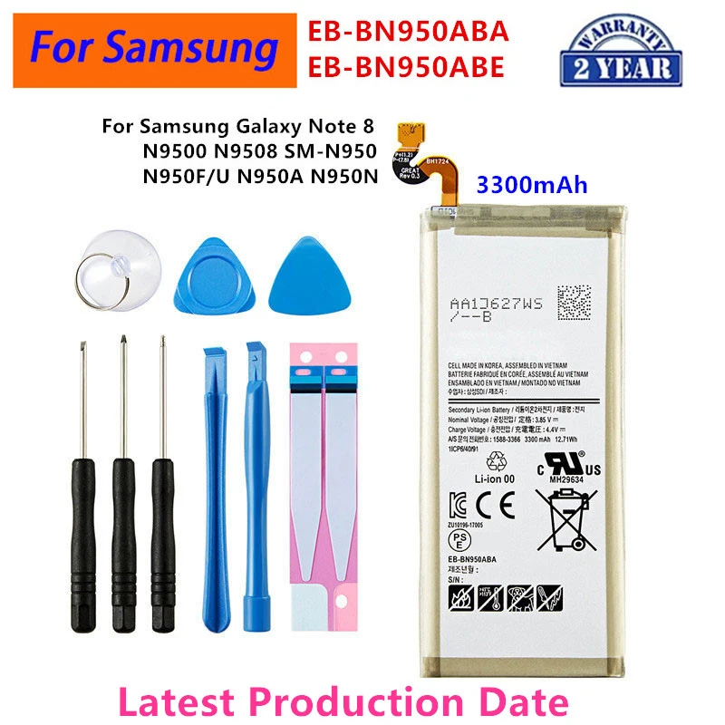 Brand New EB-BN950ABA EB-BN950ABE 3300mAh Battery For Samsung GALAXY Note 8 N9500 N9508 SM-N950 N950F/U N950A N950N +Tools