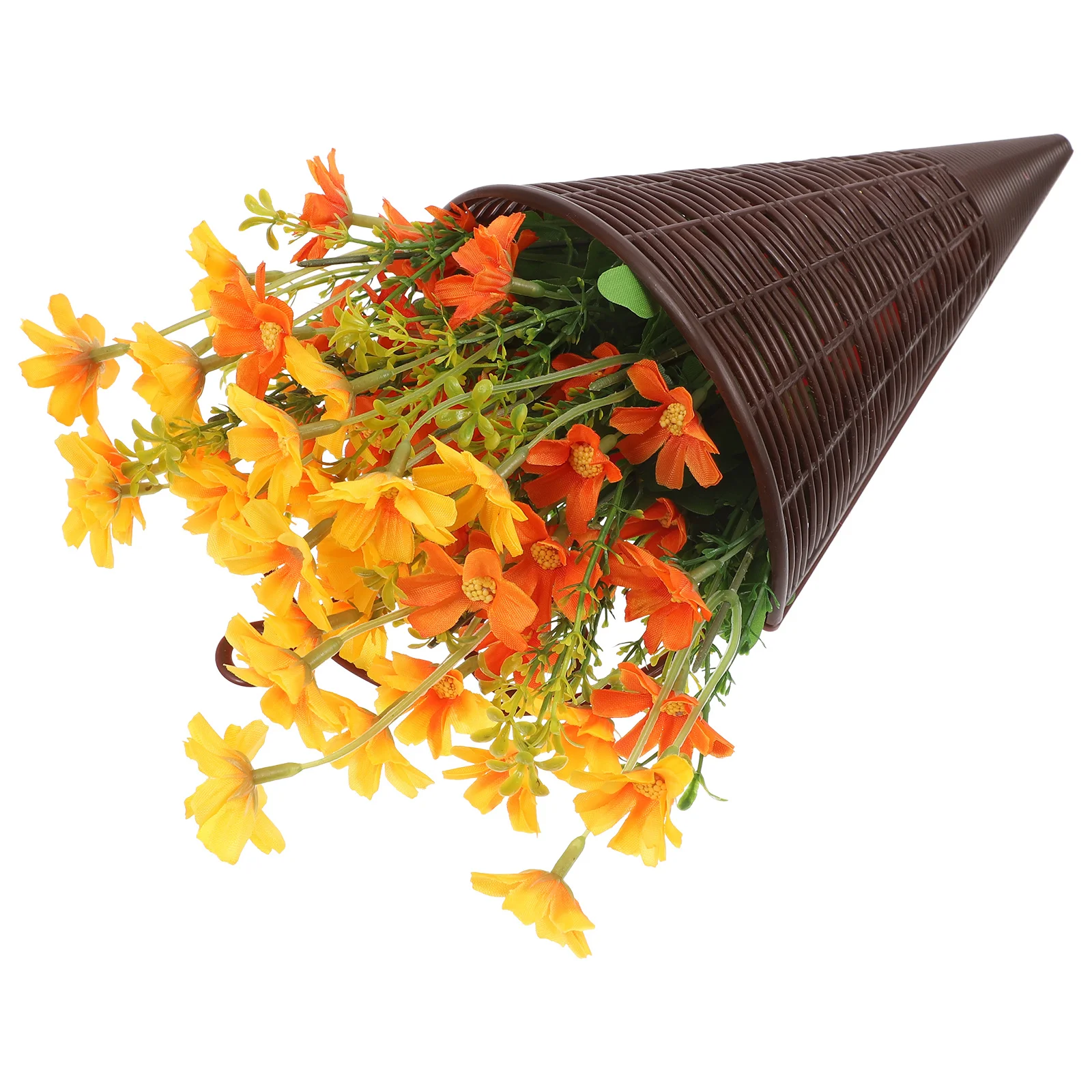 سلة معلقة على شكل زهرة اصطناعية، زهور محاكاة واقعية، باب أمامي، ديكور منزلي، سلة زهور صناعية للمكتب والمقهى والمدرسة #2