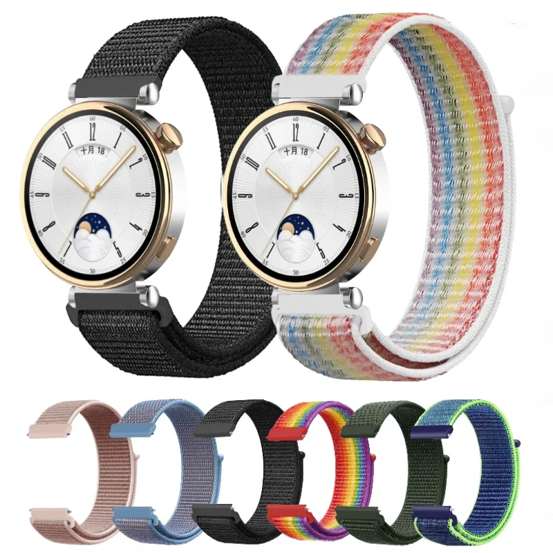 18mm 20mm 22mm Nylon Loop Strap for Huawei Watch GT4 41mm 46mm Replacement Wristband Samsung Galaxy Watch 6 5 4 5 Pro Bracelet