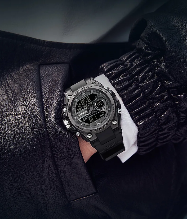 Sanda-Reloj de mano deportivo para hombre, cronómetro con pantalla Digital analógica, modo despertador, resistente al agua, estilo de moda, gran oferta, 6092