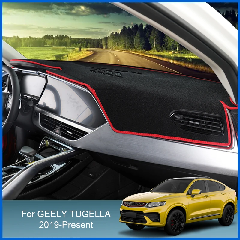 For Geely Tugella 2019-Present RHD&LHD Auto Dashboard Cover Protective Pad Artificial Sunshade Carpet Car Accessories