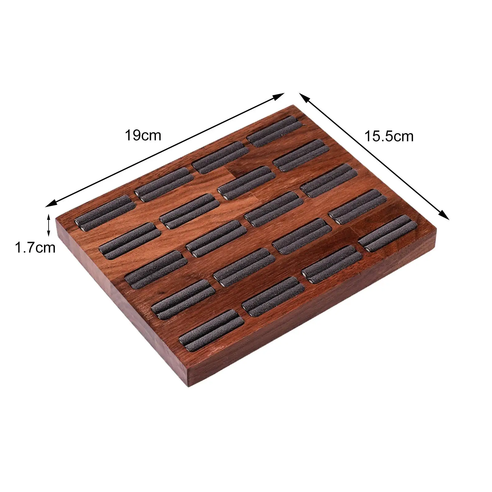 Wooden Ring Tray 20 Slots Ornament Jewelry Holder for Ladies Girls Bedroom