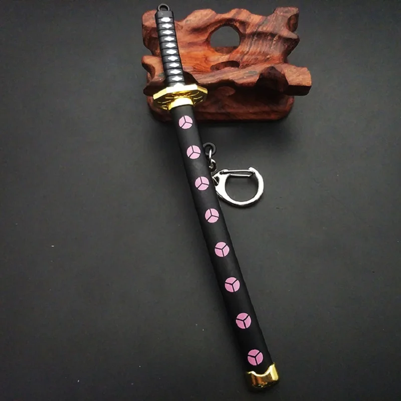 Anime Zoro Keychain, Metal Samurai Sword Design