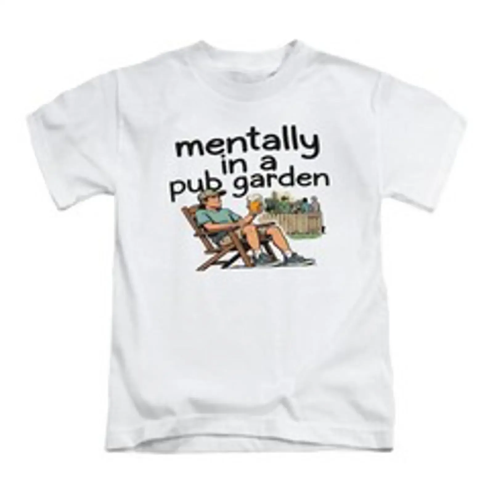 T Shirt Mental In A Pub Garden Erwachsene lustig Biergarten Meme Top vintage Washed Unisex streetwear Stretched homme fashion