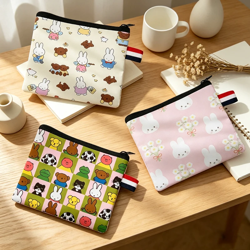 

Miffys Sublimation Wallet Coin Purse Portable Wallet Women Cartoon Print ID Card Storage Bag Female Cute Small Makeup Bag Gift