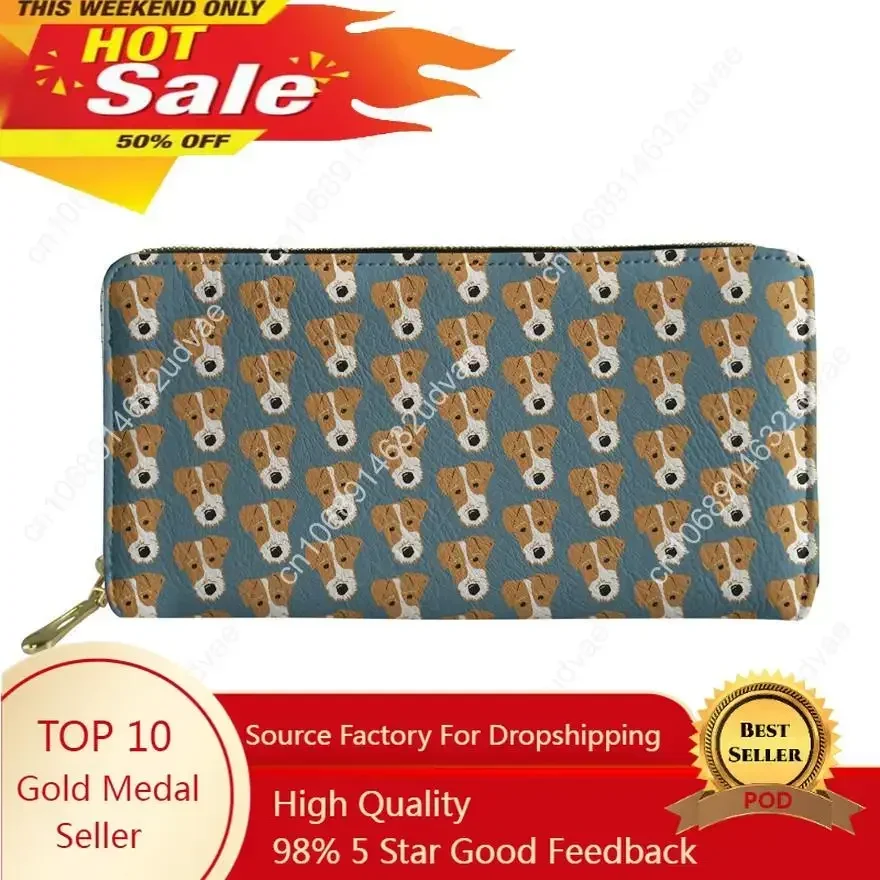 

Jack Russell Terrier Print Female Cartoon Zipper Clutch Coin Purse Ladies Wristlet Wallets Long Leather Wallet Wholesale