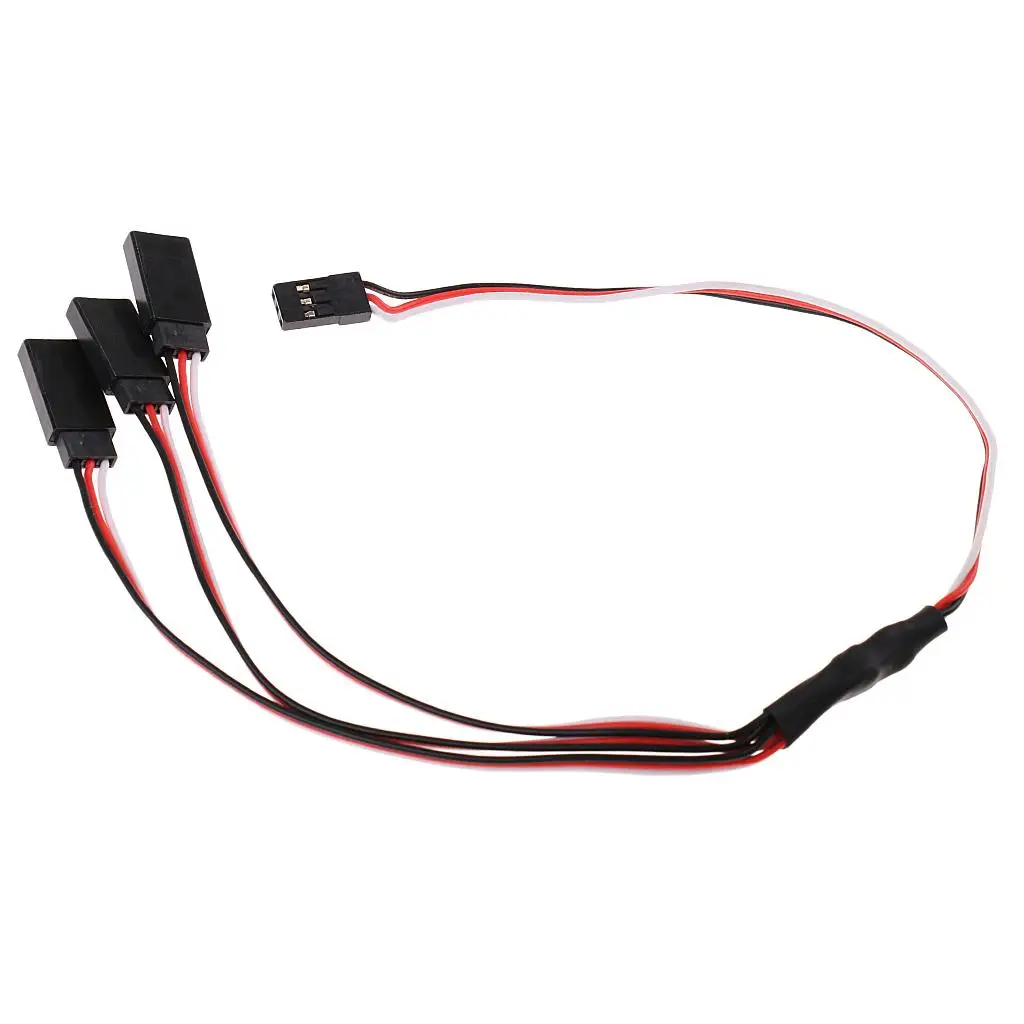 300mm Triple 3-Way Servo Extension Lead Wire Cable for RC Futaba JR Male to Female 30cm