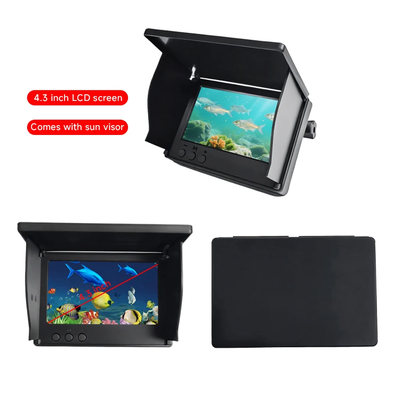 دودوسي 220 °   كاميرا الصيد تحت الماء المحمولة 1080P 4.3 ''LCD صياد السمك المحمولة عمق السمك مكتشف المياه مع الرؤية الليلية