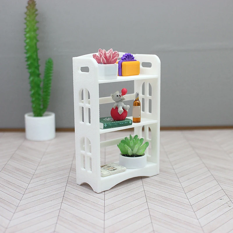 1:12 Dollhouse Miniature Storage Rack Multifunctional Rack Bookcase Furniture Home Model Decor Toy Doll House Accessories