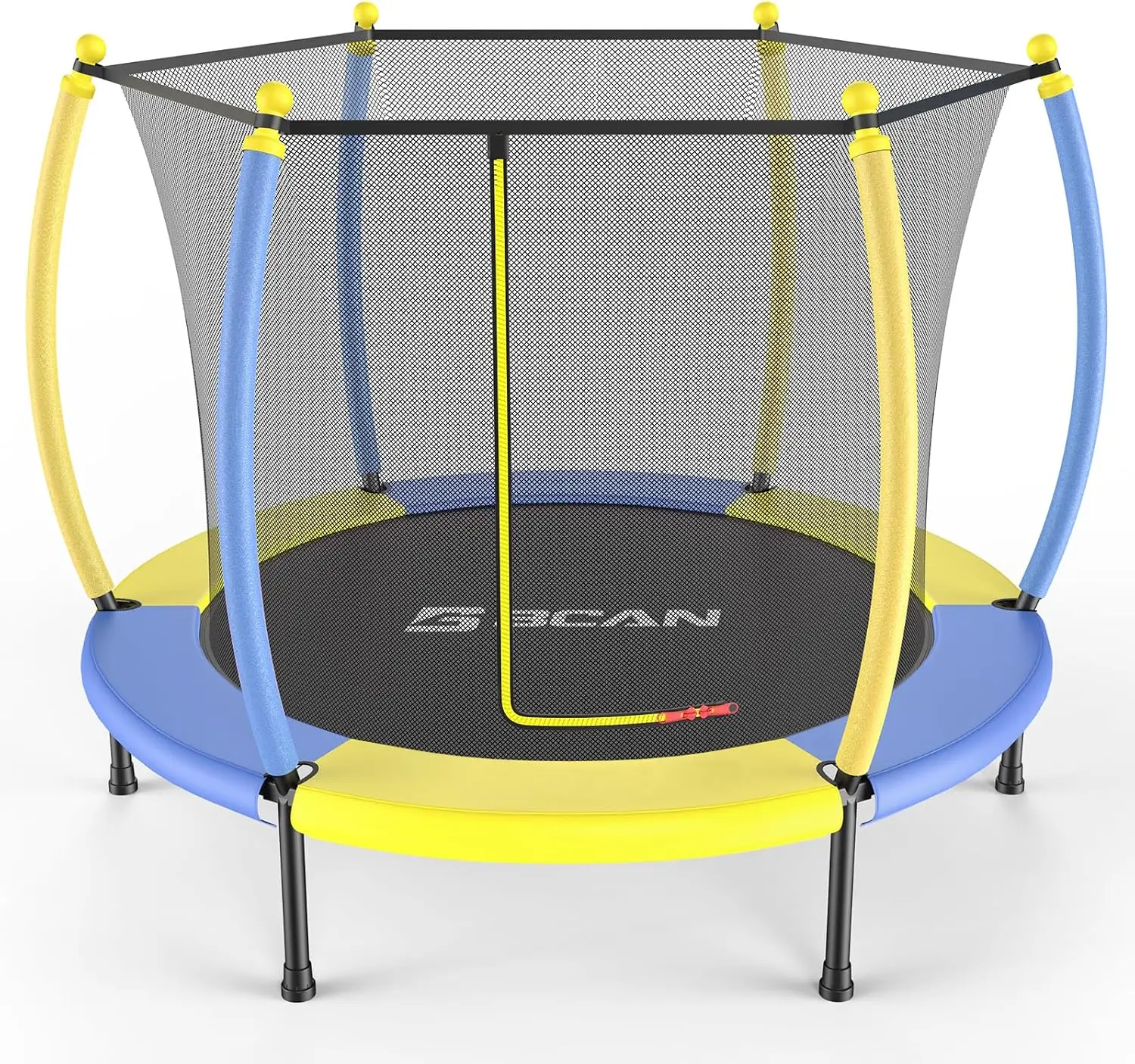 

60''/48" Mini Trampoline for Ages 1 to 8 Kid, 5FT Toddler Trampoline - Indoor/Outdoor Use with Enclosure Net, Foam Handle,