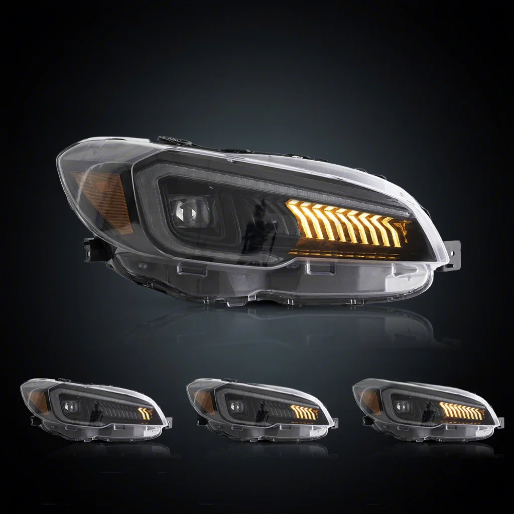 12V LED Headlight Assembly with Flowing Turn Signal and Welcome Lights 2015-2021 Modified Auto Replacement