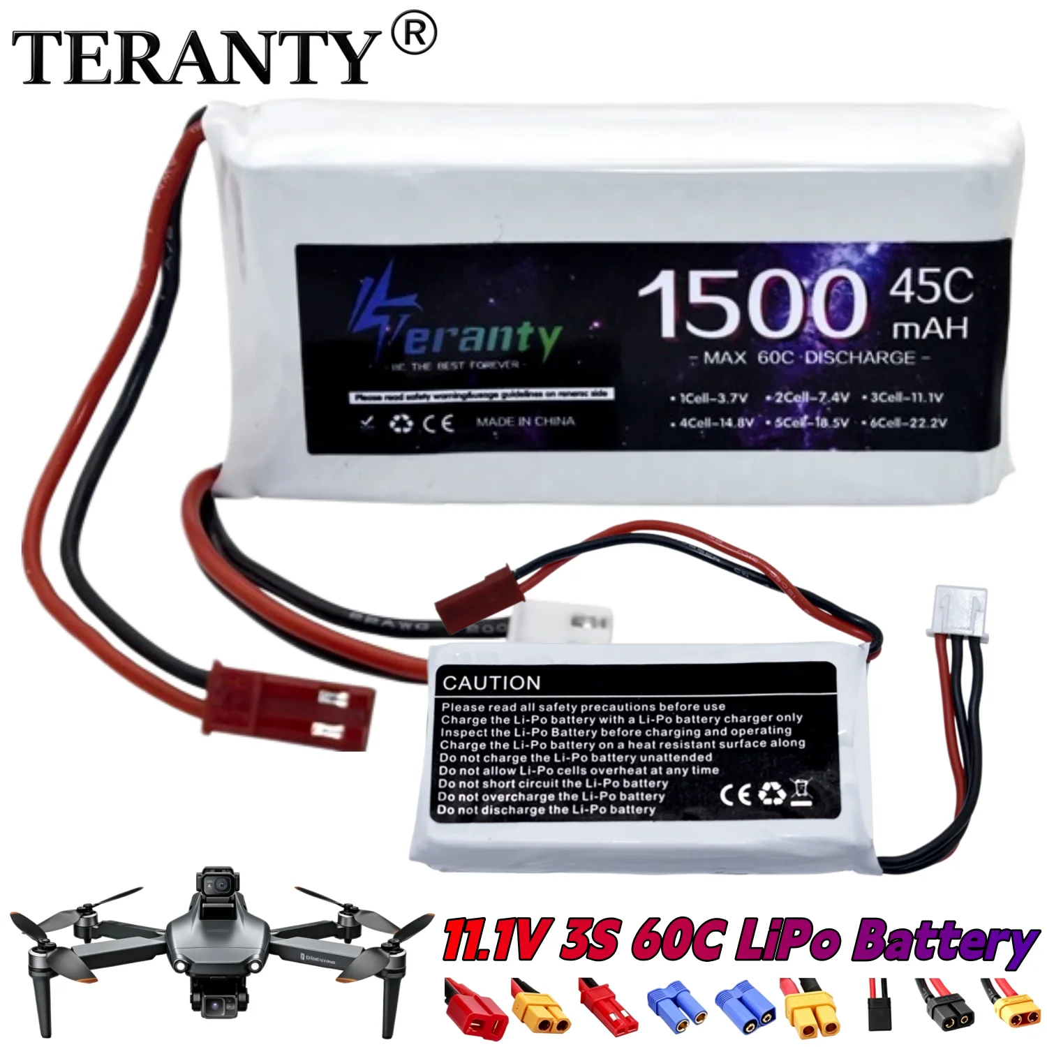 7.4V 2S Lipo Battery 1500mAh 1800mAh 2200mAh 1PCS 45C with T JST XT30 XT60 Plug for RC Drone Helicopter FPV Car Boat Spare Parts
