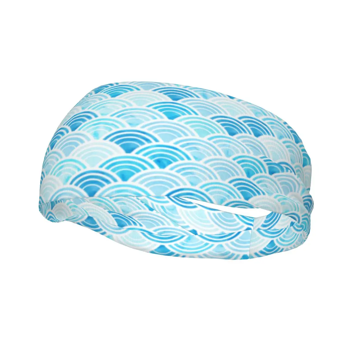 

Спортивная повязка на голову, портативная повязка для волос, синие акварельные круги, абстрактная геометрическая повязка для волос, повязка для бега, спортивная повязка