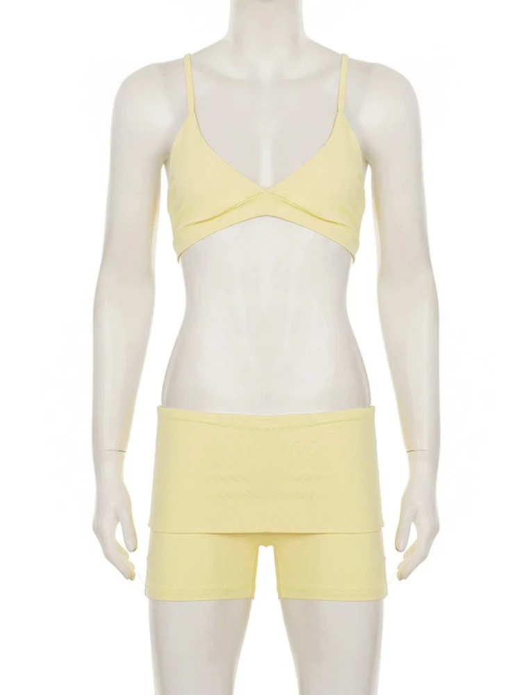 SsTss Casual Women's 3 Piece Set Solid Camis+Long Sleeve Pullover T Shirt Top+Shorts Matching Suits for Sports Workout Tracksuit