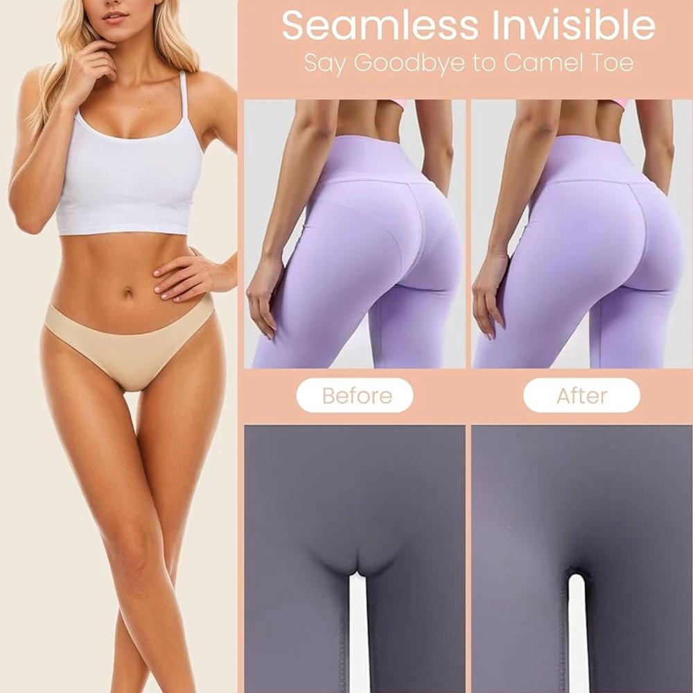 1/3 Stück Nahtlose Anti-Camel-Toe Strings Unsichtbare T-Back Unterwäsche Cameltoe-Schutz Höschen für Fitness Yoga Laufen Leggings – Detail 6