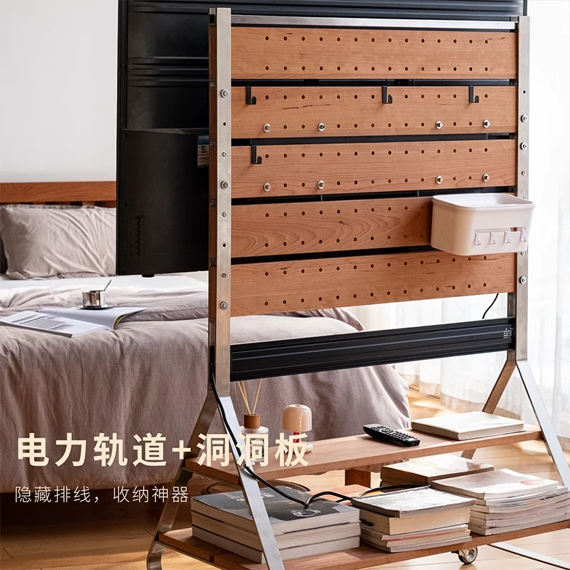 جميع أجهزة التلفاز المحمولة قوس الفولاذ المقاوم للصدأ شقة صغيرة غرفة المعيشة غرفة نوم رصد الطابق شماعات الخشب الصلب #2