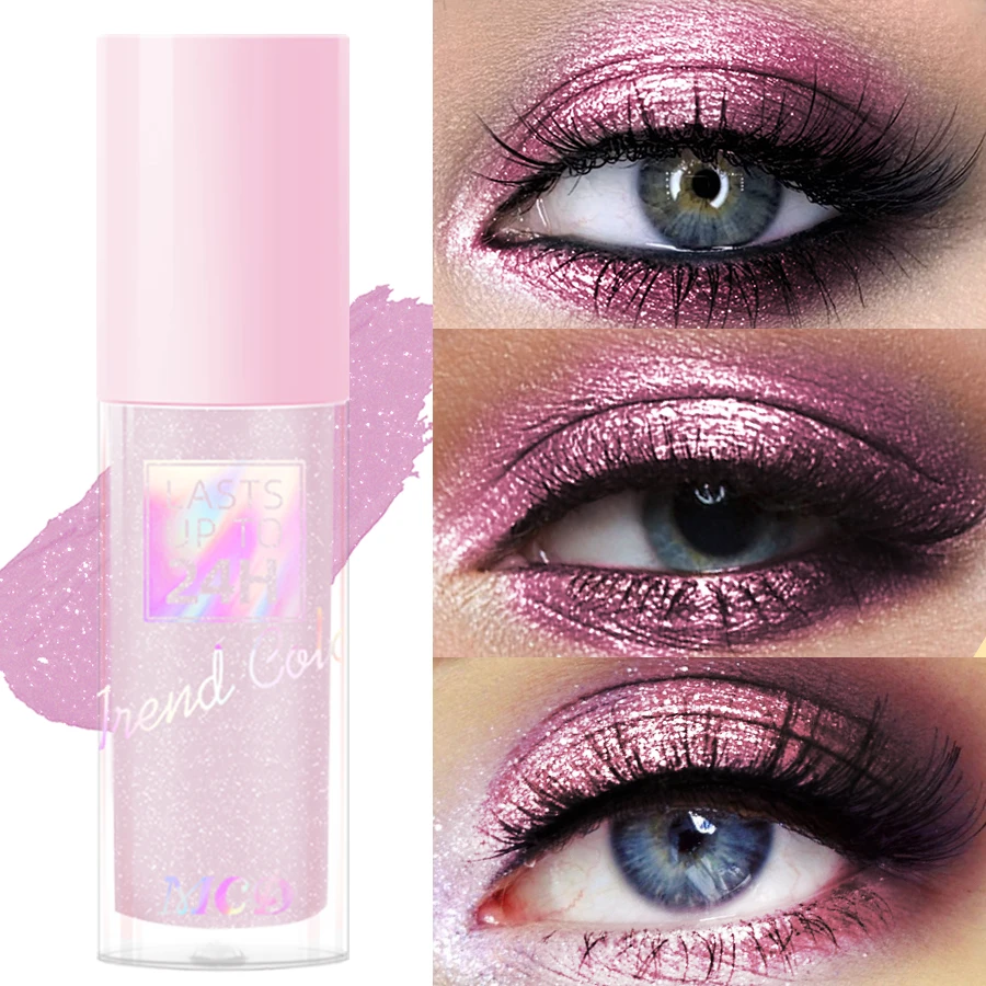 Sombra líquida metálica à prova d'água, alto brilho, longa duração e à prova de manchas, conjunto de maquiagem coreana com glitter, cosméticos, 1 peça