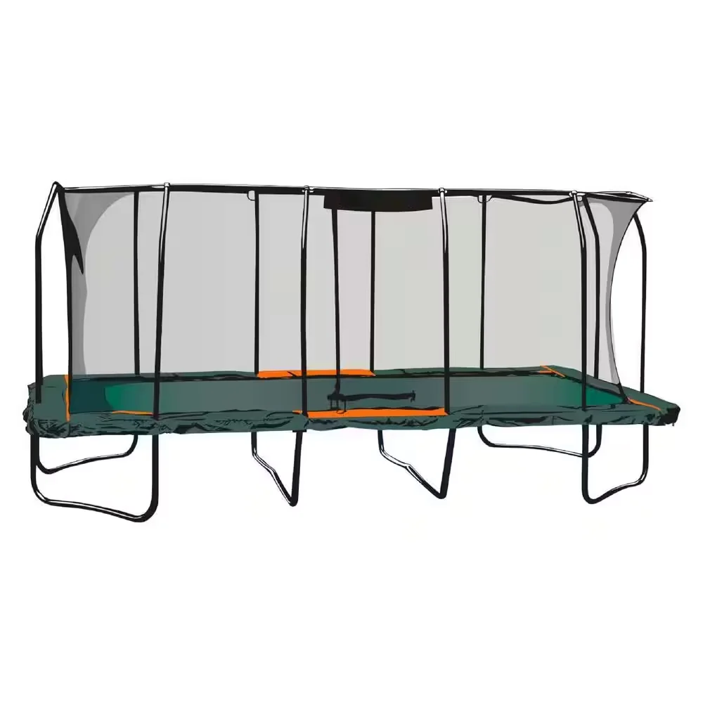 Square Rectangular Large Spring Trampoline Backyard Park Adult Family Play Bed 2026