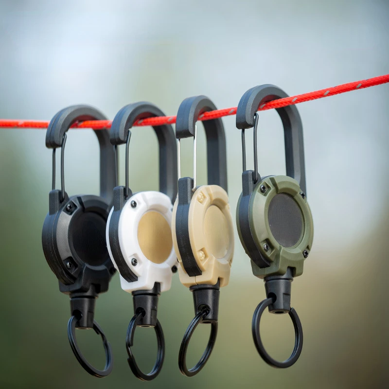 1Pcs Anti-theft Metal Easy-to-pull Buckle Rope Elastic Keychain Sporty Retractable Key Ring Anti Lost