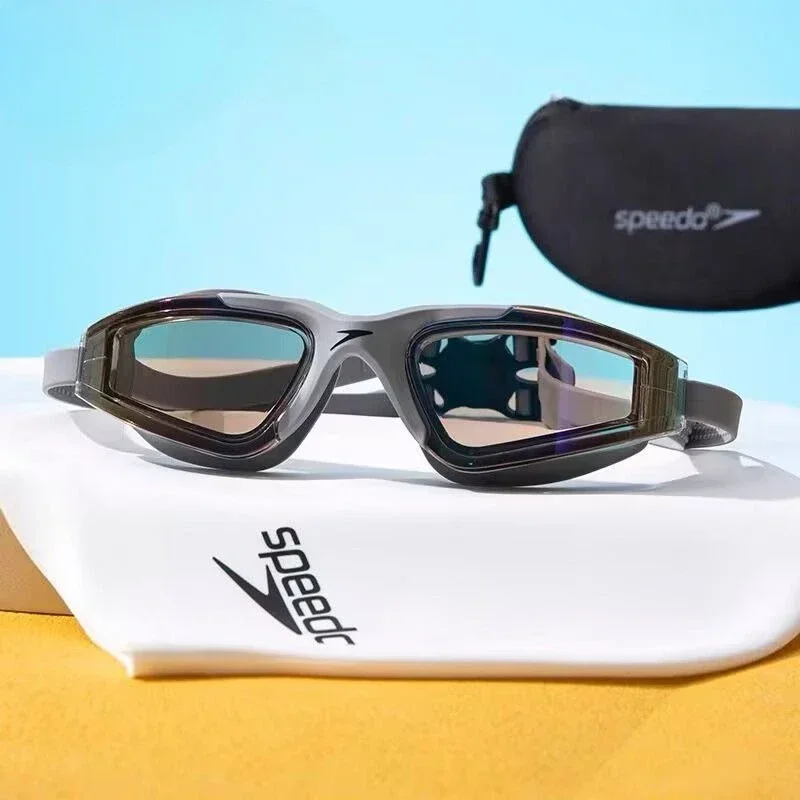 

Speedo Electroplated Colored Goggles Wide Vision Frame UV Resistant for Outdoor Swimming Adults