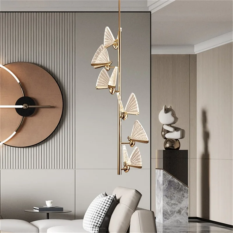 DEBBY-LED Butterfly Pendant Lights, Nordic Chandelier Lâmpadas, Home Fixtures, Luxury Home Decoração