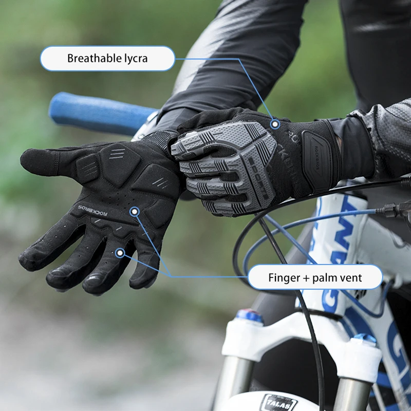 ROCKBROS Tactical Gloves Touch Screen Riding Cycling Gloves MTB Gloves Thermal Warm Motorcycle Winter Autumn Bike Gloves