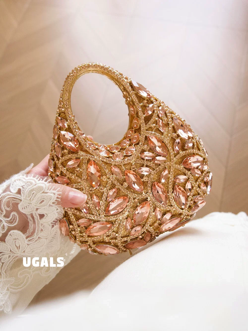 Luxury Designer Glitter Exquisite Women Handbag Crystal Shiny Rhinestones Diamond Evening Bag Wedding Party Banquet Clutch Purse - view 4