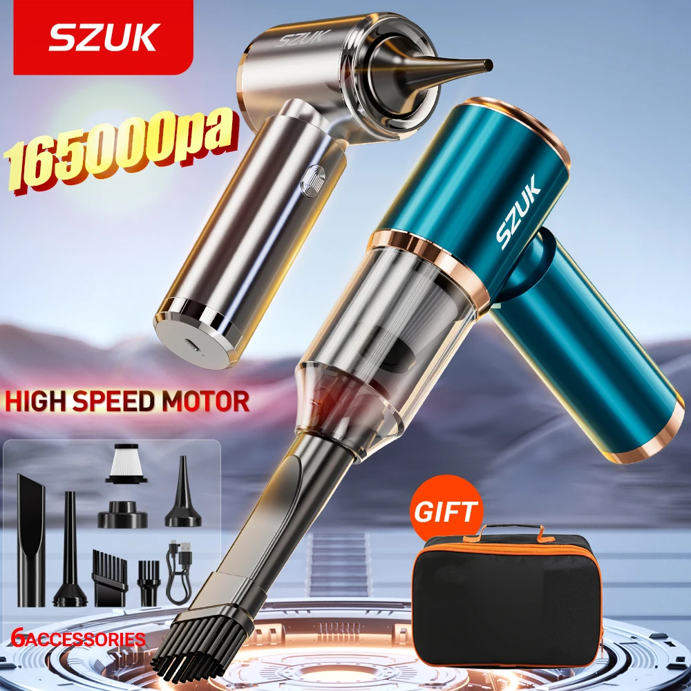 

SZUK NEW Car Vacuum Cleaner 165000Pa Wireless Vacuum Cleaner Powerful Suction Handheld Portable Mini Vacuum Cleaner for Car Home