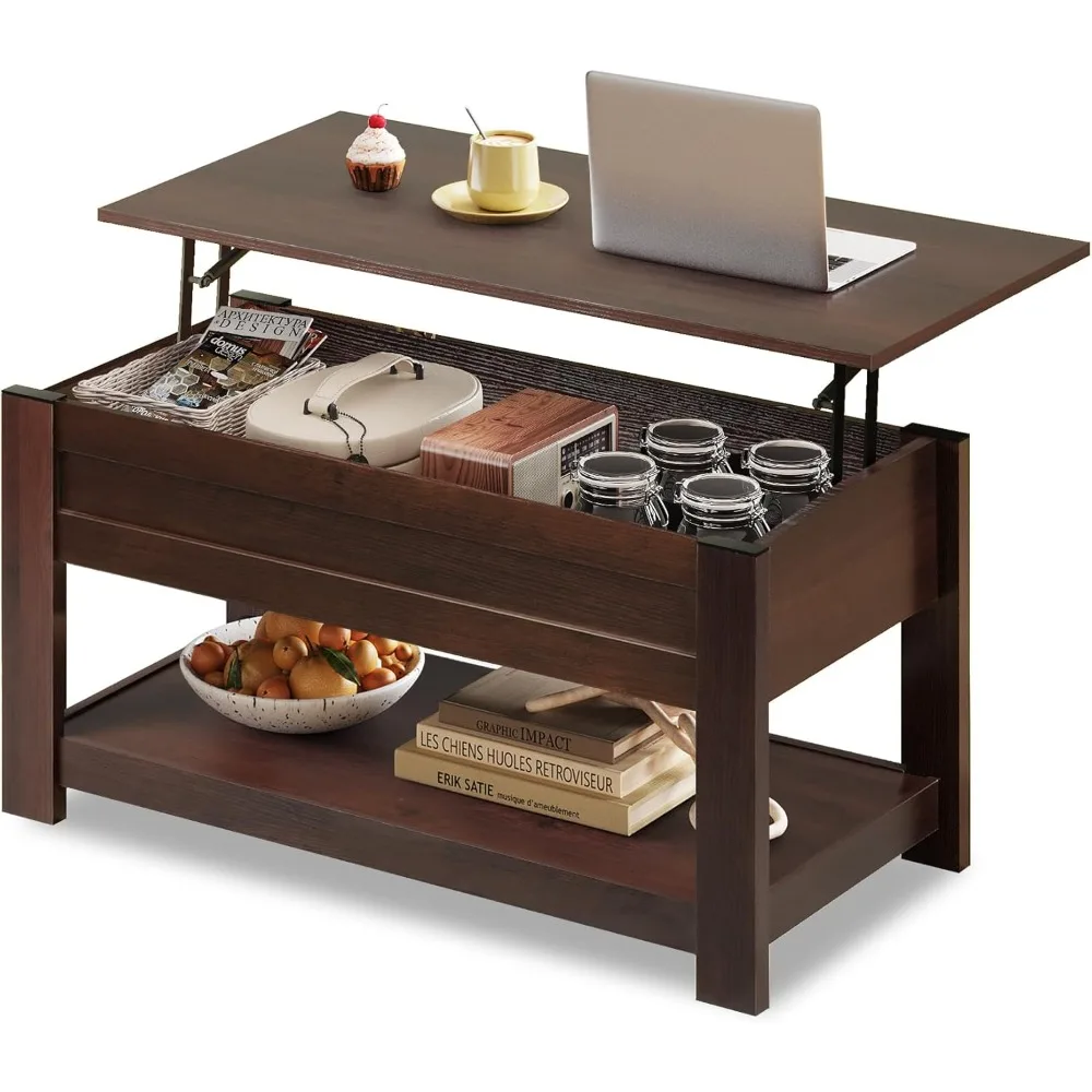 طاولة قهوة، 39 طاولة قهوة علوية مع حجرة مخفية ورف تخزين لغرفة المعيشة وغرفة الاستقبال وغرفة النوم