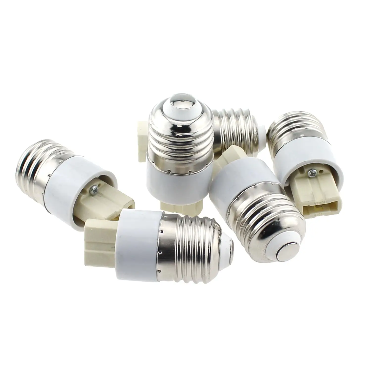 6PCS Practical Lamp Converter Bulb Adapter Lamp Holder Converter White E27 to G9 Conversion Screw Head 56MM x 29MM/2.2 inches x