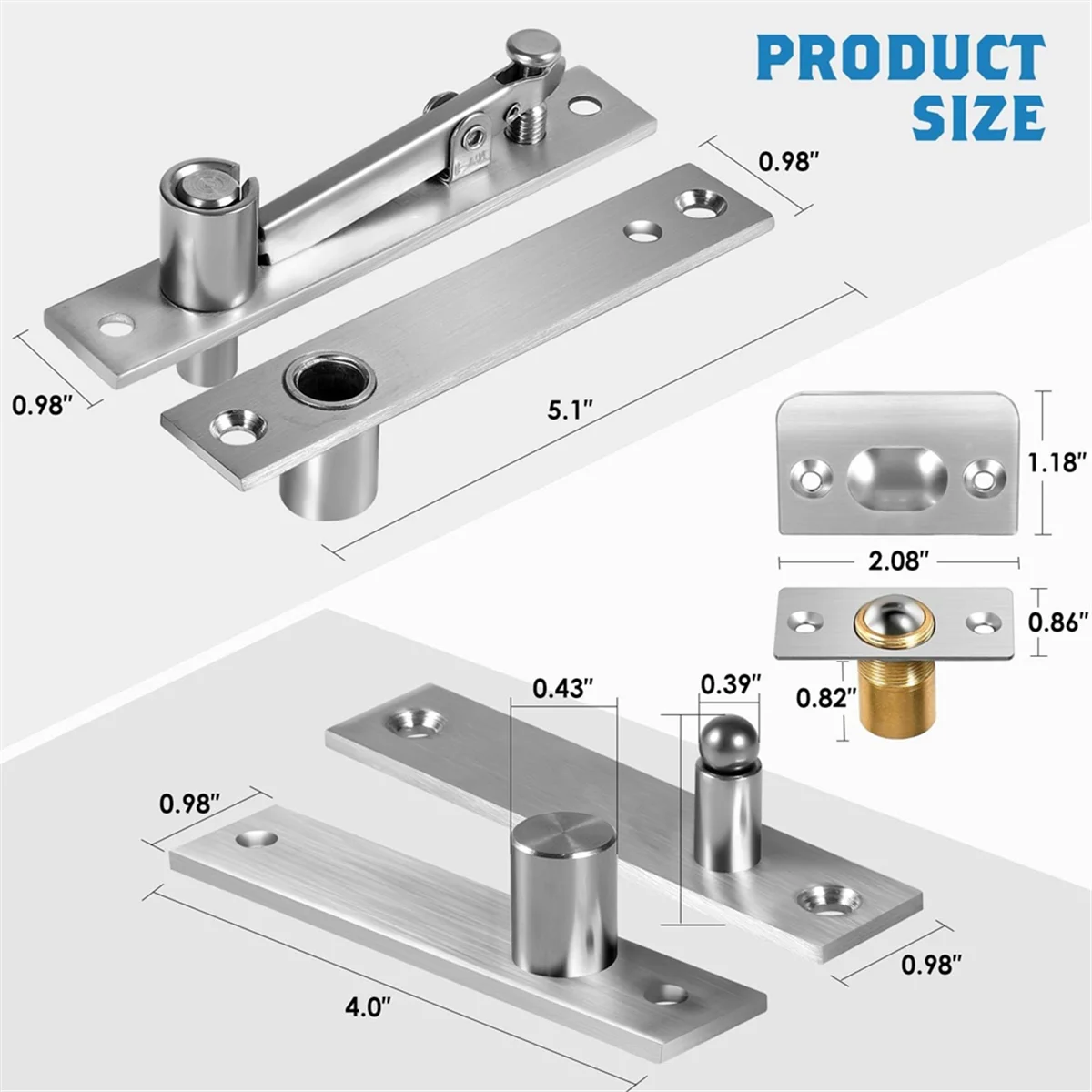 Door Pivot Hinges Heavy Duty Hinges for Max 200 Lb Wood Doors ,Pivot Hinges for Hidden Door Bookcase,Secret Door