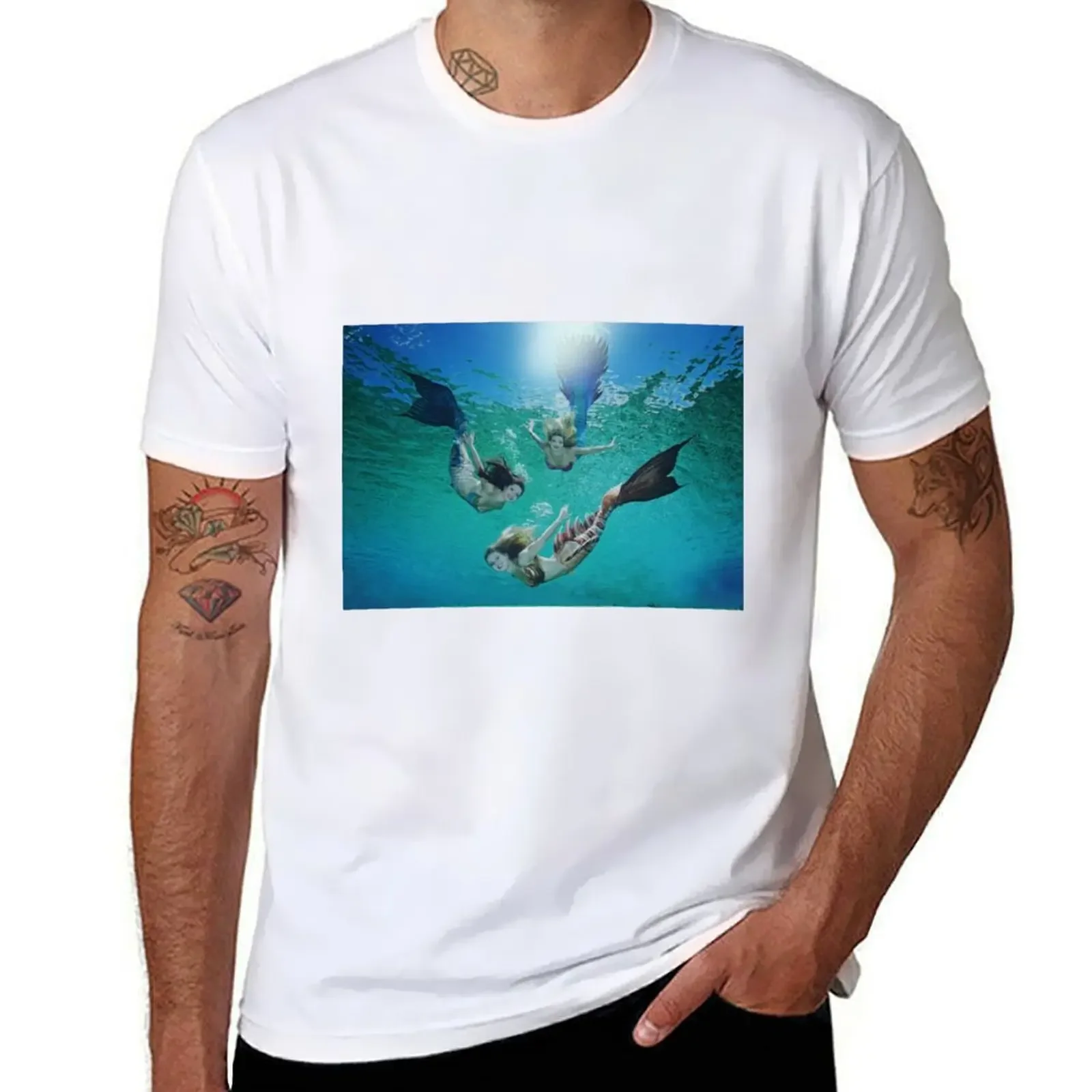 The little mermaid T-Shirt cute tops blacks men t shirts high quality