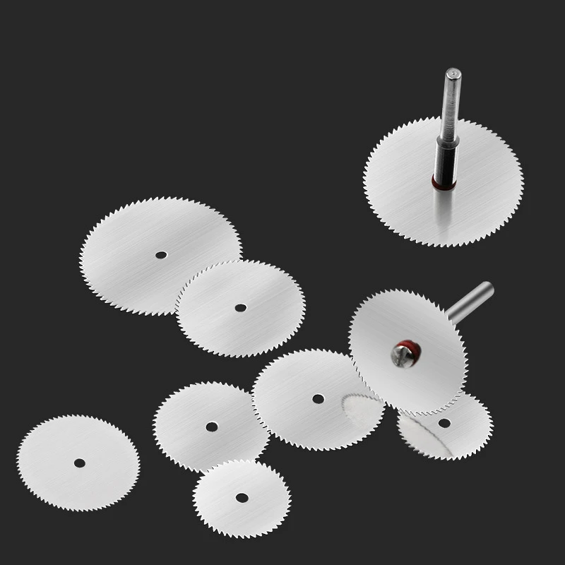 11 pz Kit Mini lama per sega circolare rettifica elettrica taglio taglio mandrino Set disco in metallo strumento rettifica elettrica Set mandrino