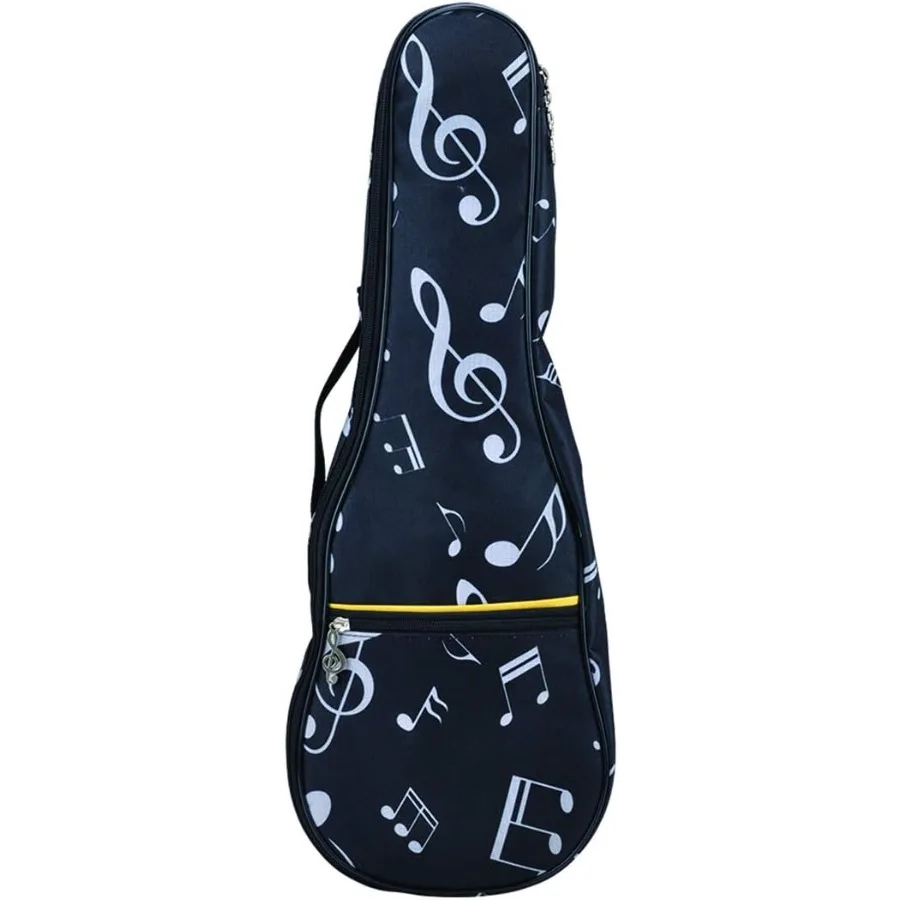 

PUNK Ukulele Soprano Bag Case21 Waterproof Oxford Musical Note Case Single Shoulder Backpack with Adjustable Straps Black