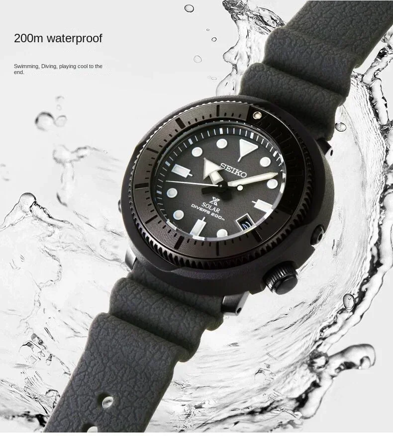 ساعة سيكو للرجال بروسبكس ستريت سبورتس غواص 200 متر مينا أخضر مع سوار من السيليكون ساعة SNE537 موضة رياضية كاجوال ساعة رجالي