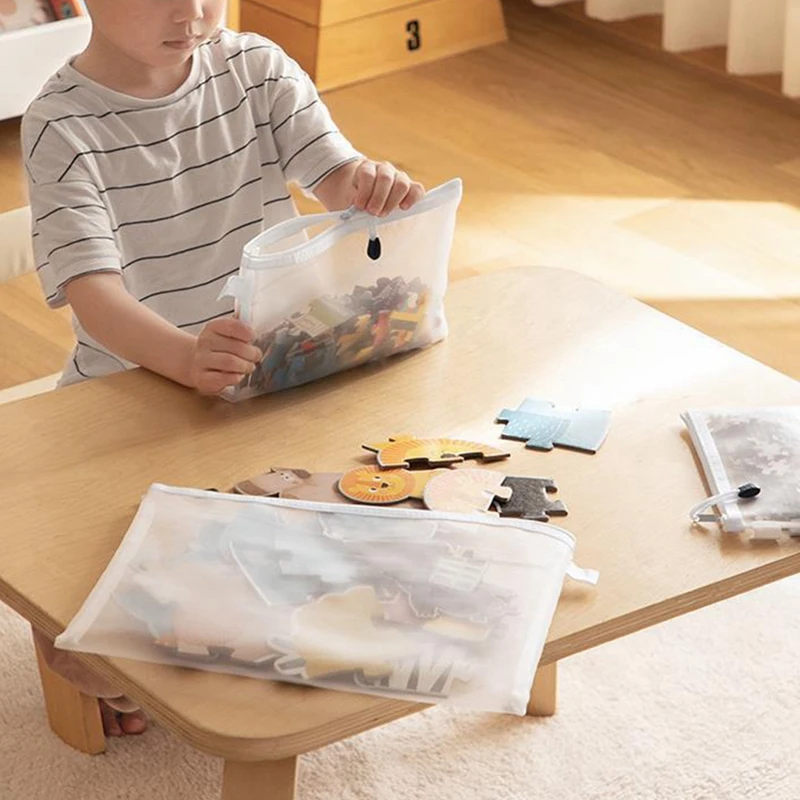 30PCS Mesh Zipper File Bag Waterproof Zipper Folder Toy Storage Bag Storage Tools Cosmetic Organization Bag